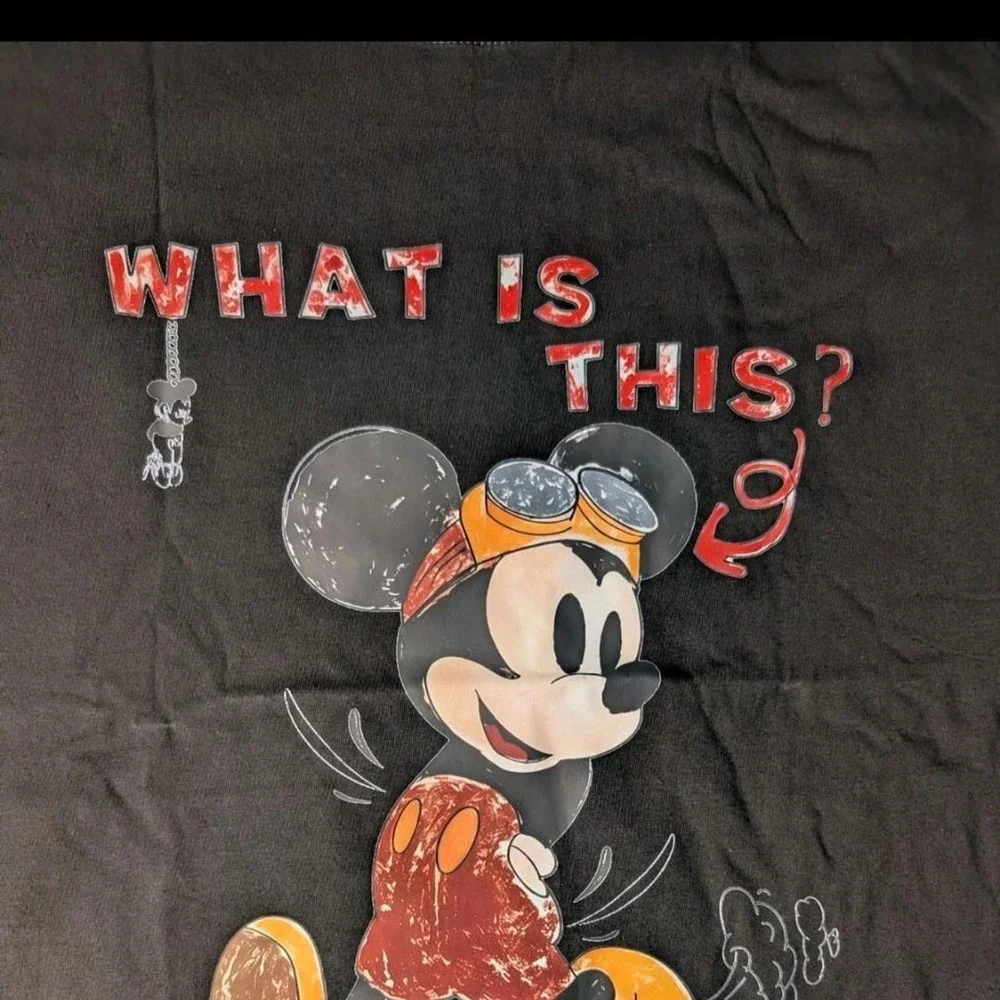 Vintage Cartoon Inspired Graphic T Shirt 3XL Black Distressed New